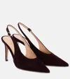 Gianvito Rossi Robbie Suede Slingback Pumps