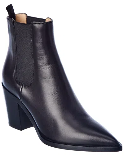 Gianvito Rossi Romney 70 Leather Bootie In Black