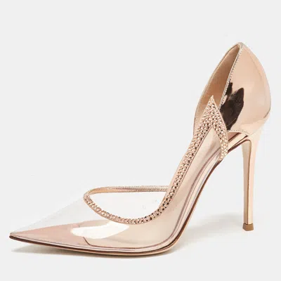 Gianvito Rossi Rose Gold Leather And Pvc Leif D'orsay Pumps In Multi