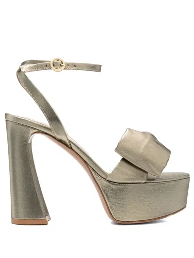 Gianvito Rossi Elevated Faux Leather Sandals With 11cm Heel In Gold
