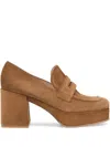 Gianvito Rossi Rouen Platform Loafers In Gold