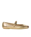 Gianvito Rossi Elegant Ballerina Flats With Ribbon Buckle In Nude
