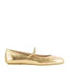 Gianvito Rossi Elegant Ballerina Flats With Ribbon Buckle In Nude