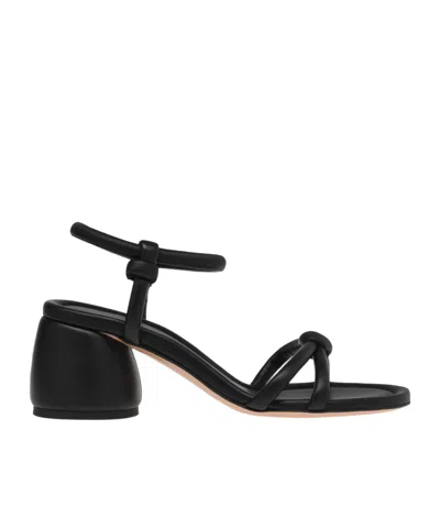 Gianvito Rossi Knot-strap 70mm Leather Sandals In Black Leather