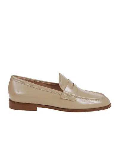 Gianvito Rossi Round Head Loafer Shoes In Nude