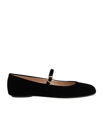 Gianvito Rossi Round Head Mary Jane Shoes In Black