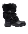Gianvito Rossi Maverick Leather And Shearling Biker Boots In Black