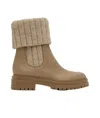 Gianvito Rossi Tenney Leather And Ribbed-knit Chelsea Boots In Brown