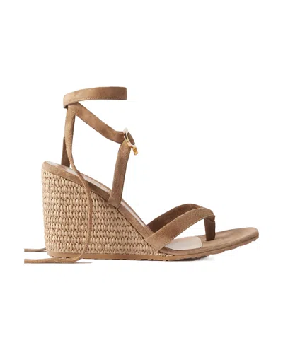 Gianvito Rossi Oleg 85 Suede Wedge Sandals In Neutrals