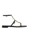Gianvito Rossi Round-headed Flat Sandals In Black