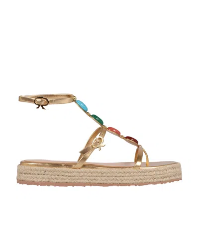 Gianvito Rossi Shanti Leather Espadrille Sandals In Brown