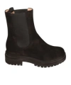 Gianvito Rossi Round Toe Ankle Boots In Black