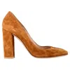 Gianvito Rossi Round-toe Block-heel Pumps In Brown Suede In Brown