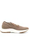 Gianvito Rossi Glover Stretch Knit Low-top Sneakers In Brown