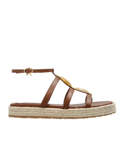 Gianvito Rossi Round-toe Buckle-fastened Sandals In Brown