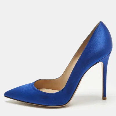 Pre-owned Gianvito Rossi Royal Blue Satin Gianvito Pumps Size 39
