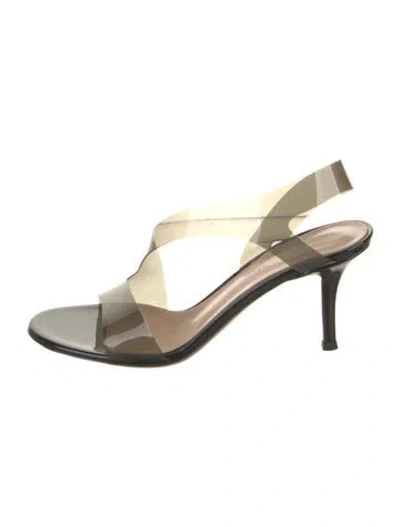 Pre-owned Gianvito Rossi Rubber T-strap Pumps In Black