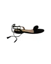 Gianvito Rossi Ruffle Lace Up Sandals In Black Suede In Black