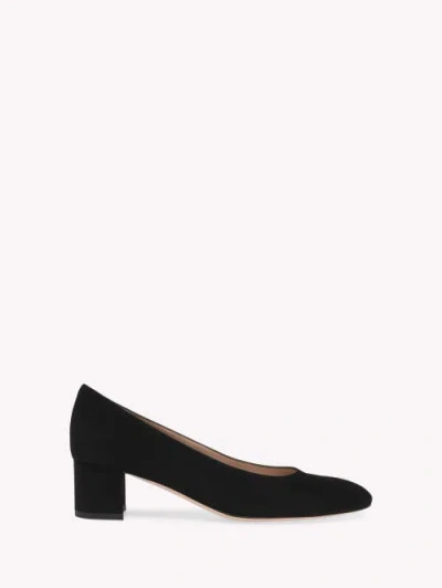 Gianvito Rossi 45mm Piper Suede Pointed-toe Pumps In Black