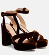 Gianvito Rossi Sabrina 70 Velvet Platform Sandals In Brown