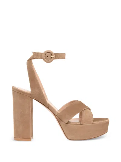 Gianvito Rossi Sabrina Buckle-strap Platform Sandals In Brown
