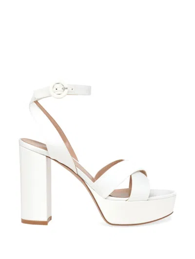 Gianvito Rossi Sabrina Satin Crisscross Ankle-strap Platform Sandals In Multi