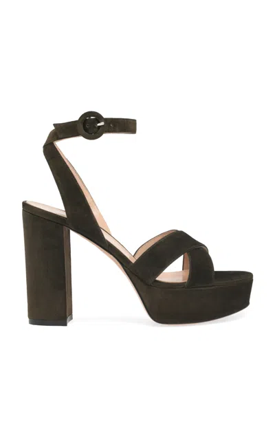 Gianvito Rossi Sabrina Platform Leather Sandals In Black