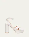 Gianvito Rossi Sabrina Satin Crisscross Ankle-strap Platform Sandals In Multi