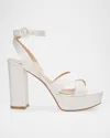Gianvito Rossi Sabrina Satin Crisscross Ankle-strap Platform Sandals In White