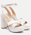 Gianvito Rossi Sabrina Satin Crisscross Ankle-strap Platform Sandals In Multi