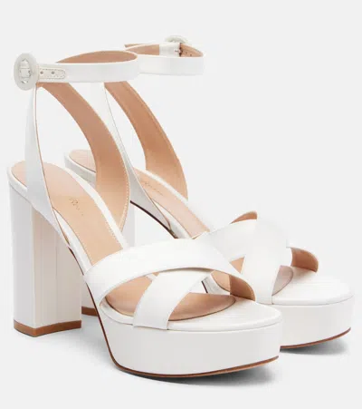 Gianvito Rossi Sabrina Satin Crisscross Ankle-strap Platform Sandals In Multi