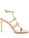 Gianvito Rossi Gold-tone Caged 95mm Patent Leather Sandals