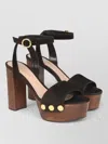 Gianvito Rossi Sandal Clog Block Heel Platform Ankle Strap In Brown