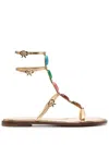 Gianvito Rossi Gemstone Detailed Flat Leather Sandals
