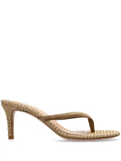 GIANVITO ROSSI LEATHER SANDALS - WOMEN'S - RAFFIA/CALF LEATHER
