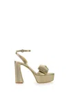 Gianvito Rossi Elevated Faux Leather Sandals With 11cm Heel In Gold