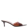 Gianvito Rossi Womens Brown Elle Leather And Pvc Heeled Mules