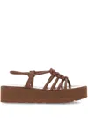 Gianvito Rossi Camel Brown Caged Slingback Sandals
