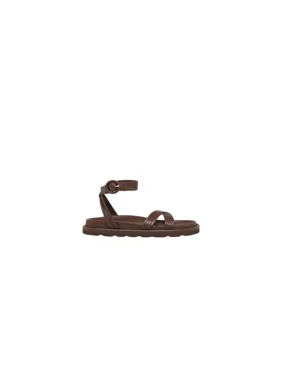 Gianvito Rossi Leather Sandals In Brown