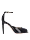 Gianvito Rossi Ethel Squared Peep Toe Sandals In Black