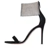 Gianvito Rossi 105 Crystal Embellished Sandals In Nero Neri E Grigi