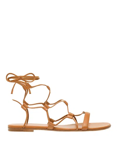 Gianvito Rossi Giza Leather Sandal In Brown