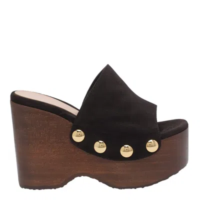Gianvito Rossi 115mm Button Detail Sandals In Brown
