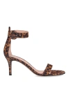 Gianvito Rossi Open Round Toe Visible Stitching Buckled Back Strap Leopard Pattern Golden Lettered Logo On Insole S In Brown