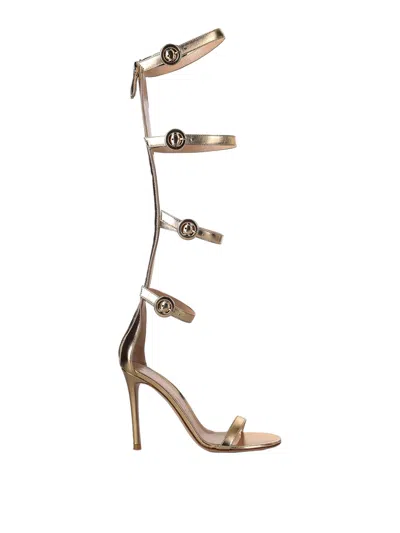 Gianvito Rossi Woman Boot Gold Size 7 Leather In Multi