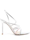 Gianvito Rossi Ettie 105 Stiletto Heel In Silk Silver In Metallic