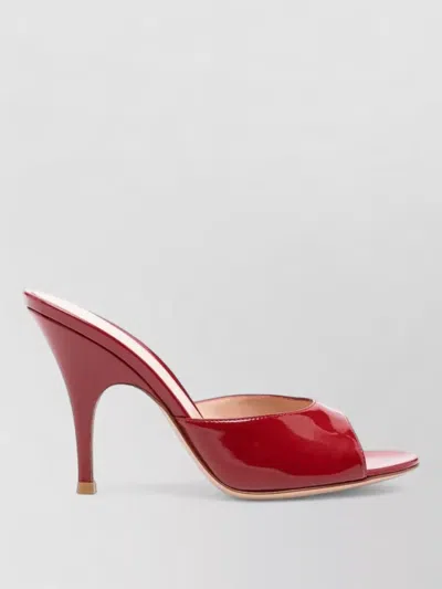 Gianvito Rossi Sandals Heel Open Toe Patent Finish In Burgundy