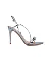 Gianvito Rossi Silver Solid Open Round Toe Heels In Silver