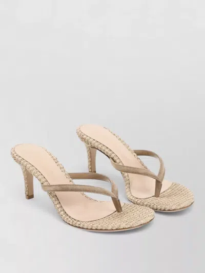 Gianvito Rossi Sandals Open Toe Woven Texture Design In Neutral