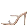Gianvito Rossi Heeled Sandals Embellished With Rhinestone In Rosa Pastello